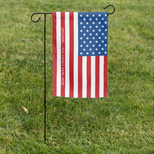 Traditional American Flag with Optional Family