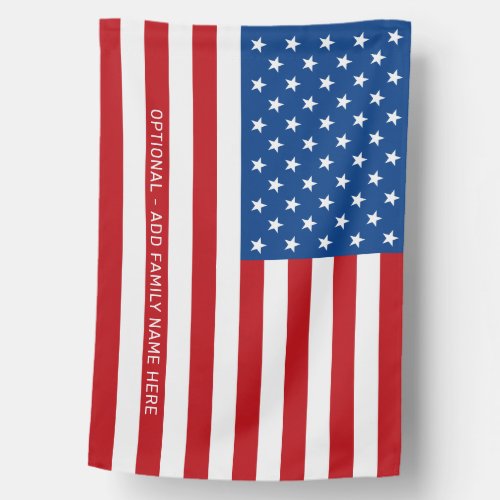 Traditional American Flag with Optional Family