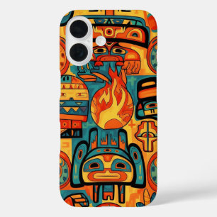 TRADITIONAL AMERICAN INDIAN ART iPhone 16 CASE