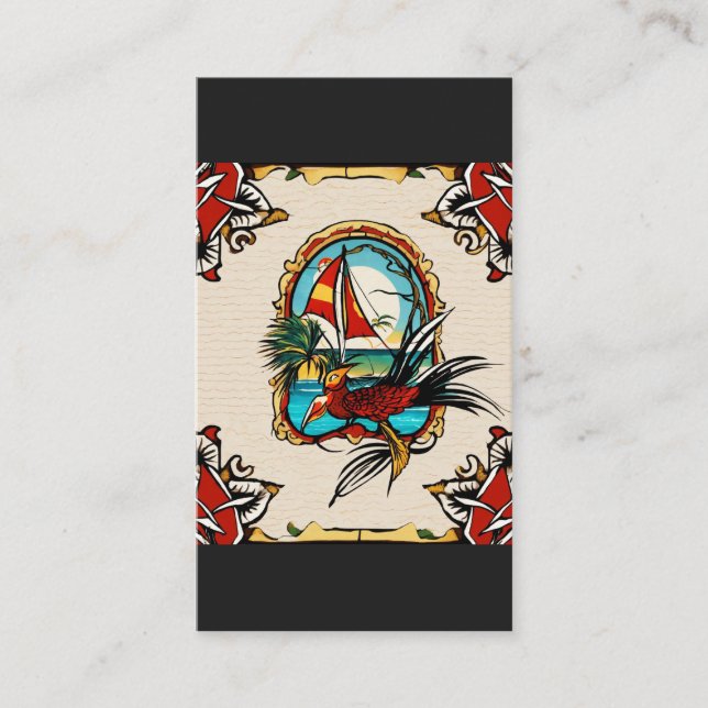 Traditional American Tatoo picture  Business Card (Front)