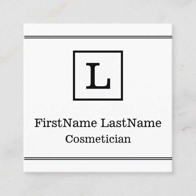 Traditional and Classic Cosmetician Business Card (Front)