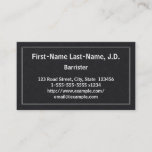 [ Thumbnail: Traditional and Minimal Barrister Business Card ]