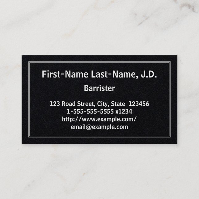 Traditional and Minimal Barrister Business Card (Front)