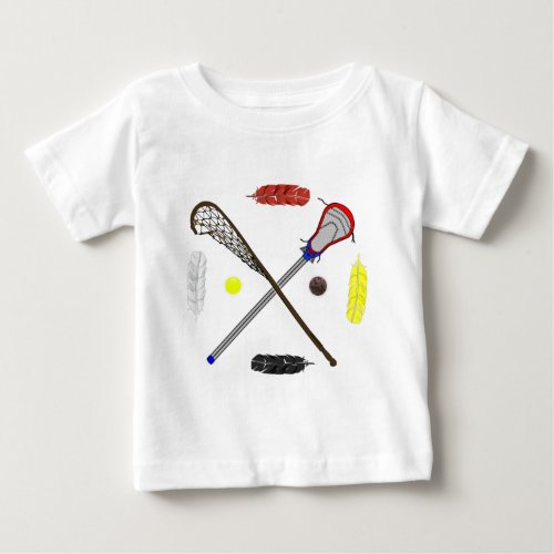 Traditional and Modern Lacrosse sticks Baby T_Shirt