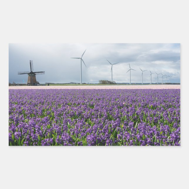 Traditional and modern windmill in Holland sticker (Front)