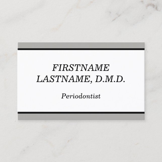Traditional and Plain Periodontist Business Card (Front)