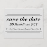 [ Thumbnail: Traditional and Vintage "Save The Date" Postcard ]