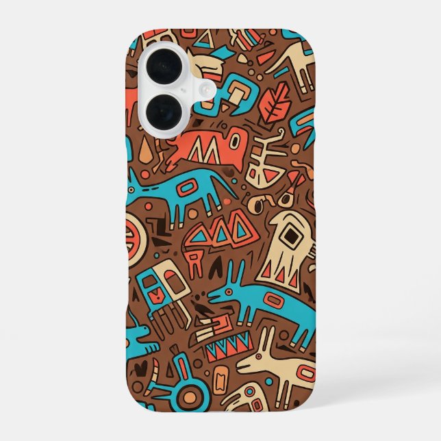 traditional apache indian art iphone case (Back)