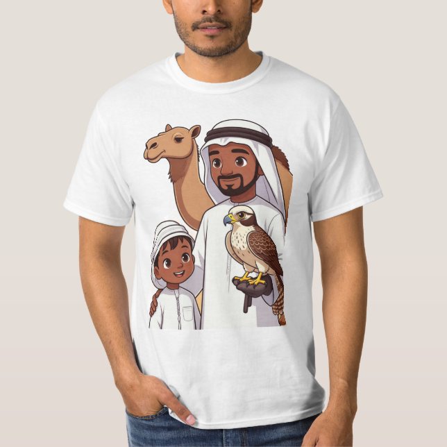 Traditional Arab Falcon Hunt T-Shirt (Front)