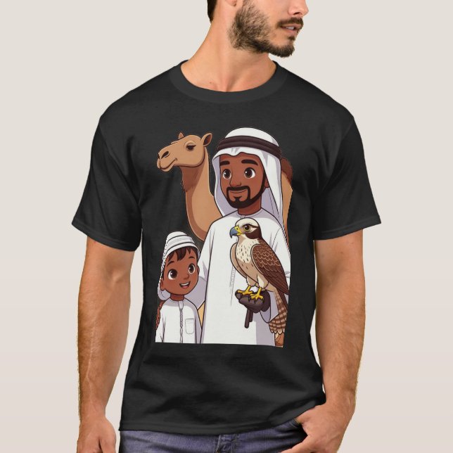 Traditional Arab Falcon Hunt T-Shirt (Front)