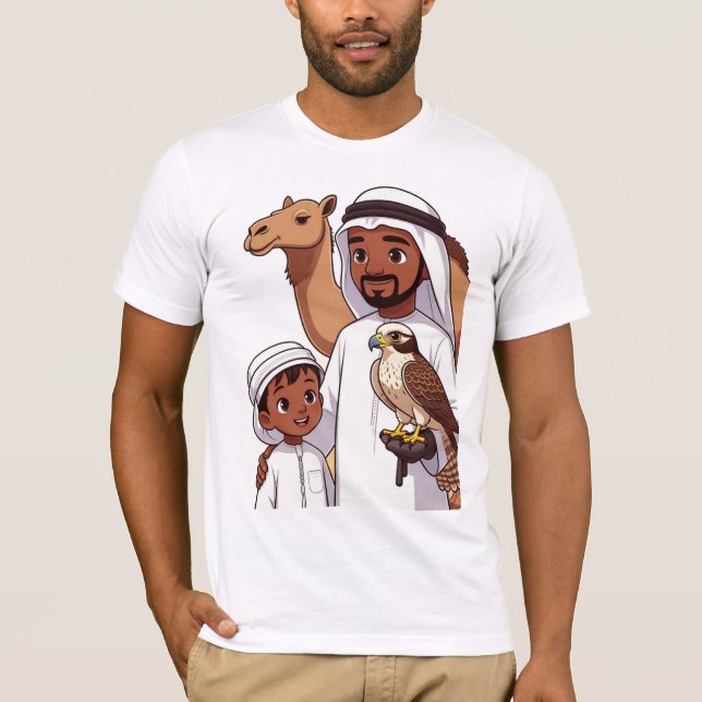 Traditional Arab Falcon Hunt T-Shirt (Front)