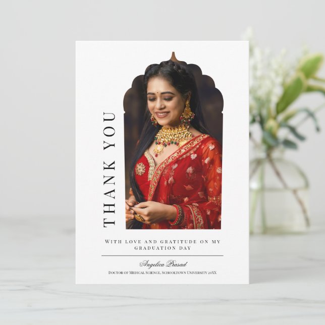 Traditional Arch Graduation Thank You Card (Standing Front)