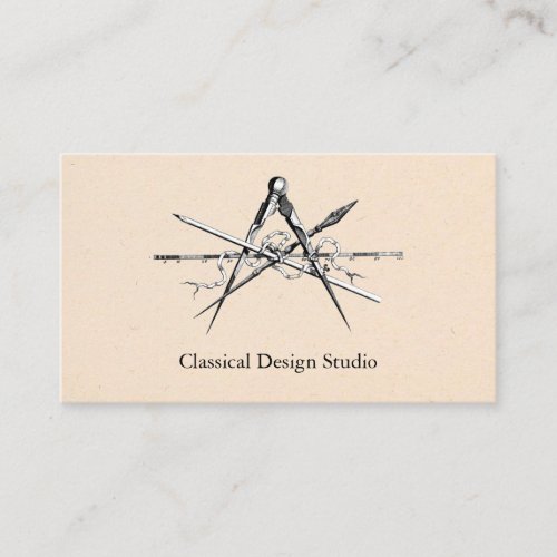 Traditional Architecture Drafting Tools Business Card