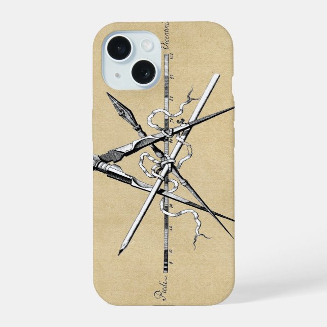 Traditional Architecture Drafting Tools Iphone Case (Back)