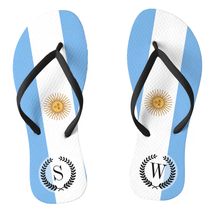 Traditional Argentina Flag Flip Flops | Zazzle