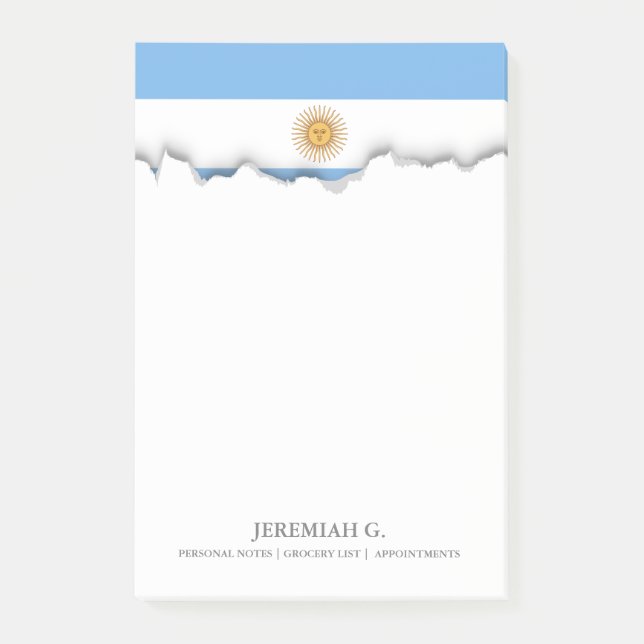 Traditional Argentina Flag Post-it Notes (Front)