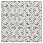 Traditional Asanoha Style 02 - Black on White Fabric