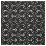 Traditional Asanoha Style 02 - White on Black Fabric