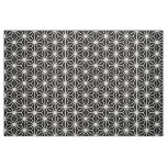 Traditional Asanoha Style - White on Black Fabric