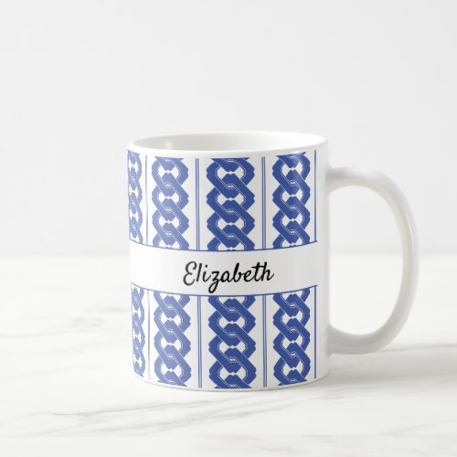 Traditional Asian Chain Pattern with Name Coffee Mug