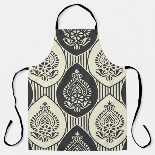 Traditional Asian damask seamless pattern Apron