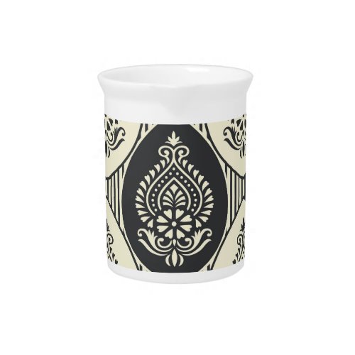 Traditional Asian damask seamless pattern Beverage Pitcher