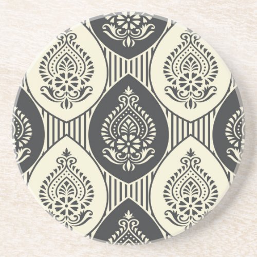 Traditional Asian damask seamless pattern Coaster