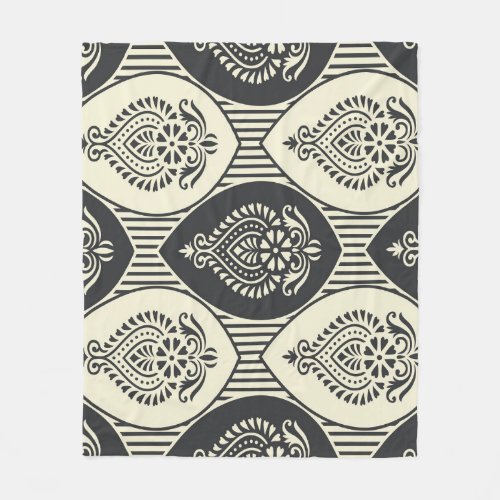 Traditional Asian damask seamless pattern Fleece Blanket