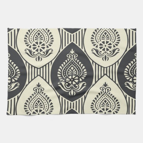 Traditional Asian damask seamless pattern Kitchen Towel