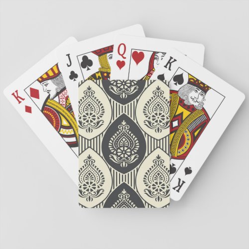 Traditional Asian damask seamless pattern Playing Cards
