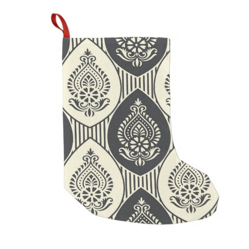 Traditional Asian damask seamless pattern Small Christmas Stocking