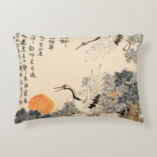 Traditional Asian painting: classic art. Accent Pillow