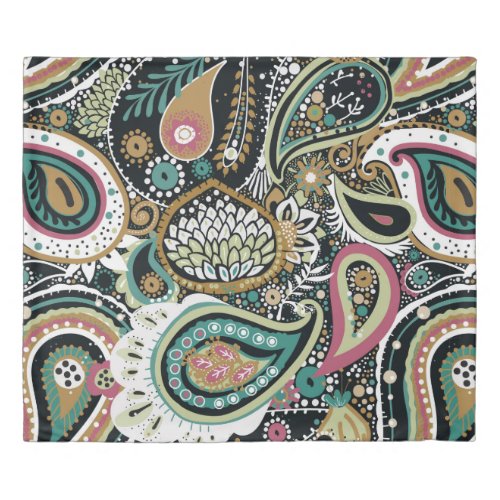 Traditional Asian Paisley pattern in modern design Duvet Cover