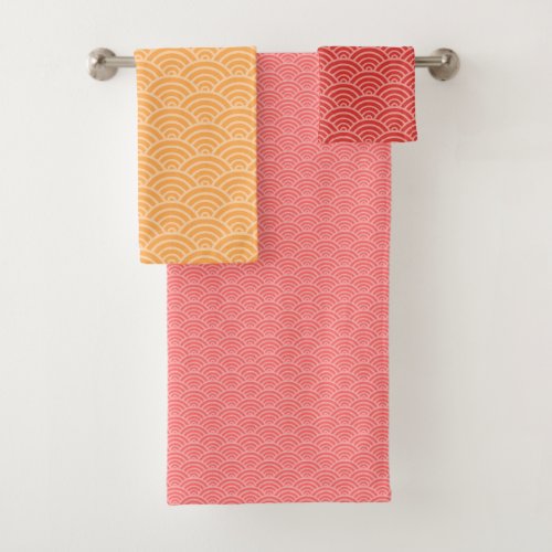 Traditional Asian pattern 2 Choose color Bath TS Bath Towel Set