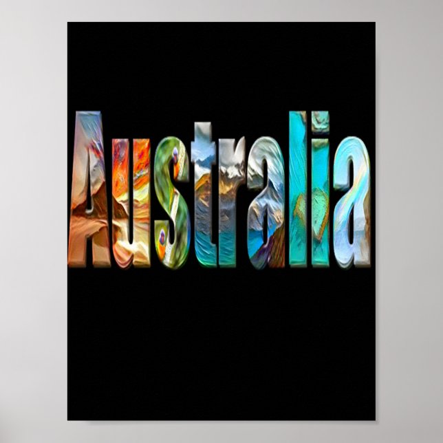 Traditional Australia colorful text Poster (Front)