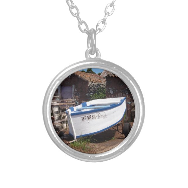 Traditional Azorean Fishing Boat Silver Plated Necklace (Front)