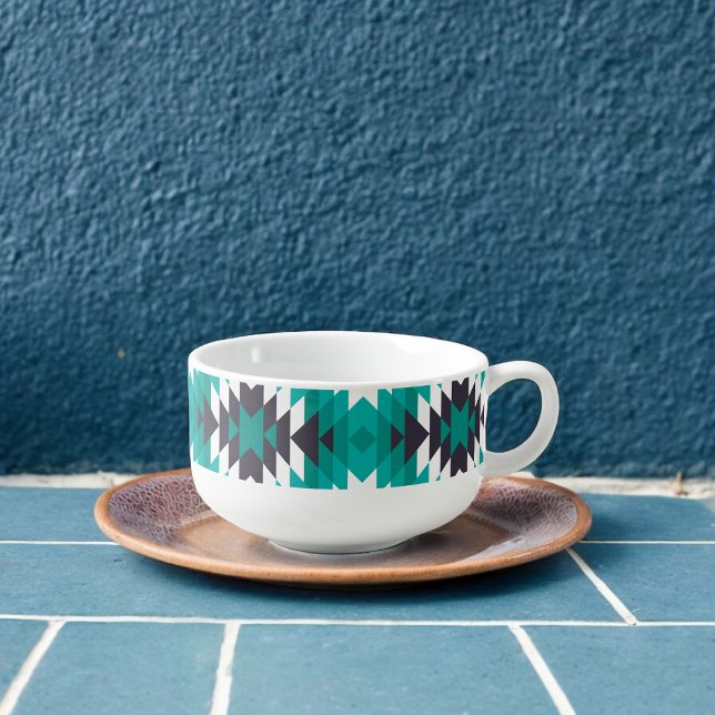 Traditional Aztec Pattern Soup Mug (Soup Mug)