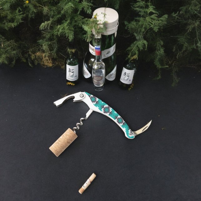 Traditional Aztec Pattern Waiter's Corkscrew (Corkscrew Bottle Opener)