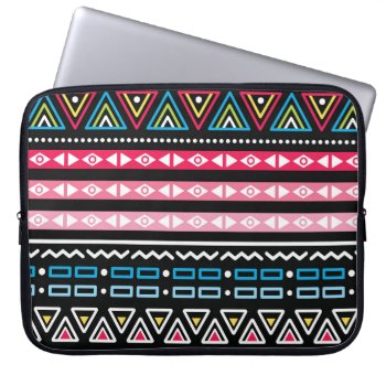 Traditional Aztec Seamless Tribal Folk Art Pattern Laptop Sleeve by RedKoala at Zazzle
