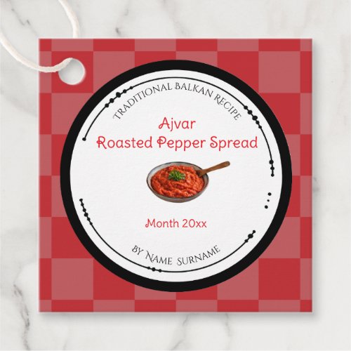 Traditional Balkan Ajvar Spread Label Hang Tag