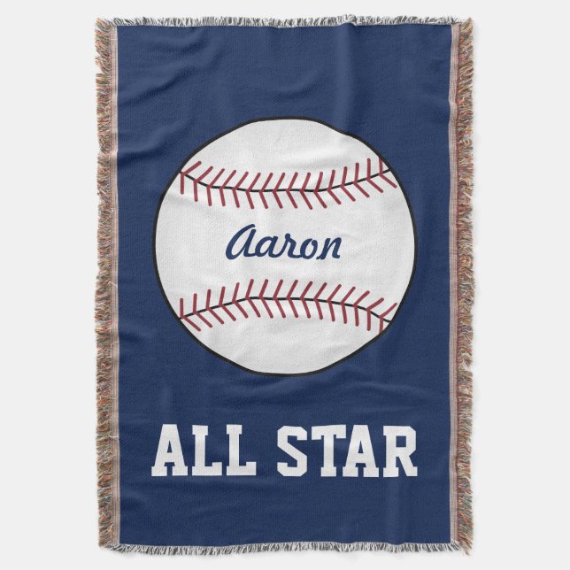 Traditional Baseball Throw Blanket (Front Vertical)