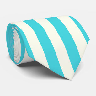 Traditional Beige and Light Blue Stripes Pattern Tie