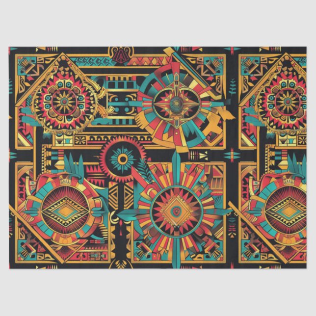 Traditional Beige "Aztec Dream" Specialty Tissue P Tissue Paper (Front)