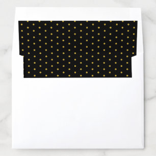 Traditional Black and Gold Dots Dotted Pattern Envelope Liner