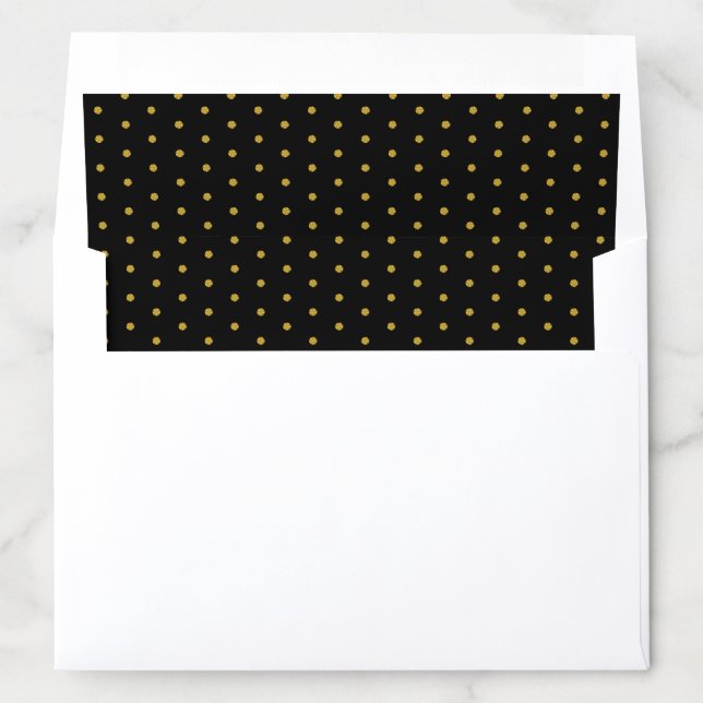 Traditional Black and Gold Dots Dotted Pattern Envelope Liner (In Envelope)