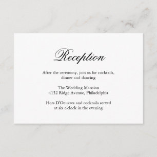 Traditional Black and White Formal Elegant Wedding Enclosure Card