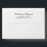 Traditional Black and White Formal Elegant Wedding Envelope<br><div class="desc">Simple Wedding Envelope featuring your names in an elegant calligraphy along with your return address on the back flap. All text is in black over a white background and may be changed to any color you wish by clicking the "customize" button. This classic style Wedding Envelope with traditional calligraphy is...</div>