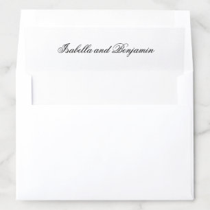 Traditional Black and White Formal Elegant Wedding Envelope Liner