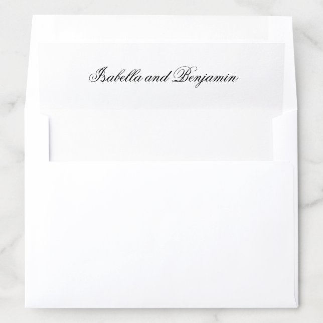Traditional Black and White Formal Elegant Wedding Envelope Liner (In Envelope)