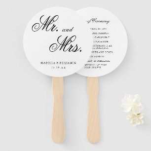 Traditional Black and White Formal Elegant Wedding Hand Fan